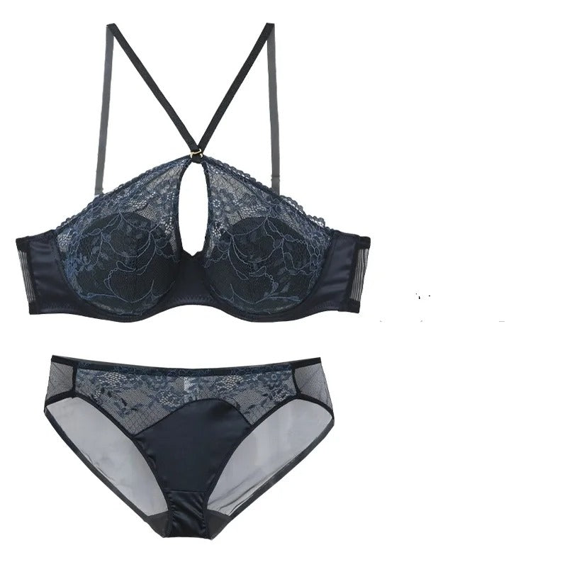 Hanging Neck Underwired Net Bra set