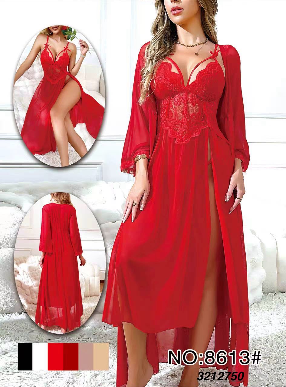 Rosette Lace Robe & Gown Set