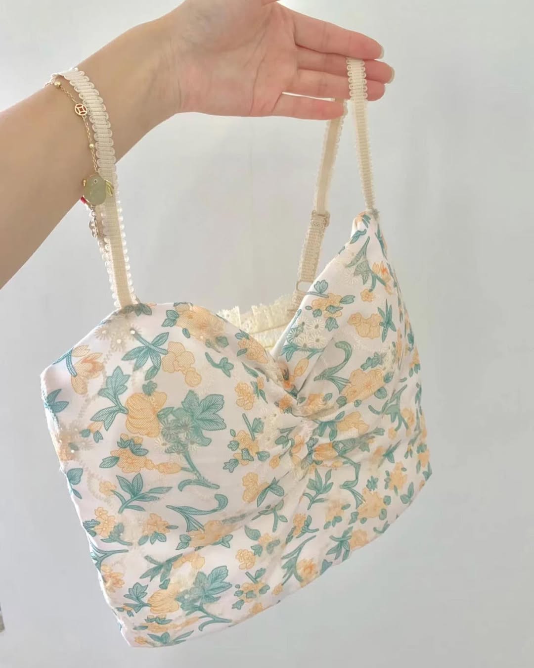 Women's Soft Paded Floral printed Camisole Spaghetti Straps