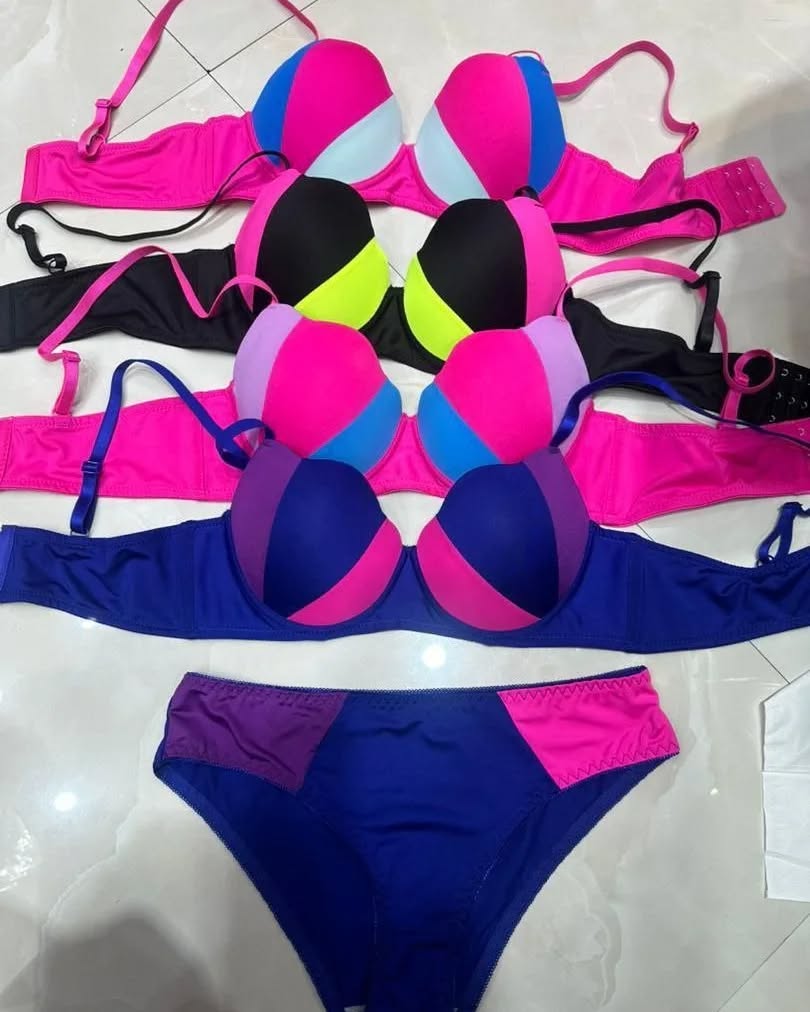 Radiant Contrast Paded Push-up Bra Set