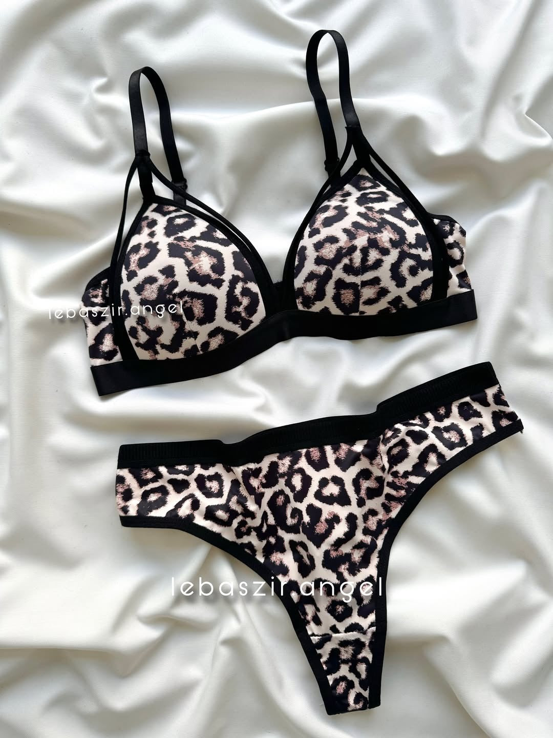 Padded Push-up Leopard Print Bra set