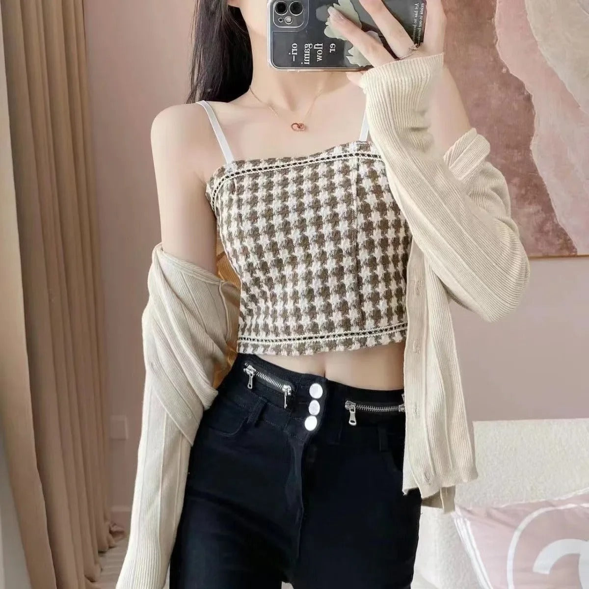 Slimming Lace Trim Halter Vest Women's camisole Top