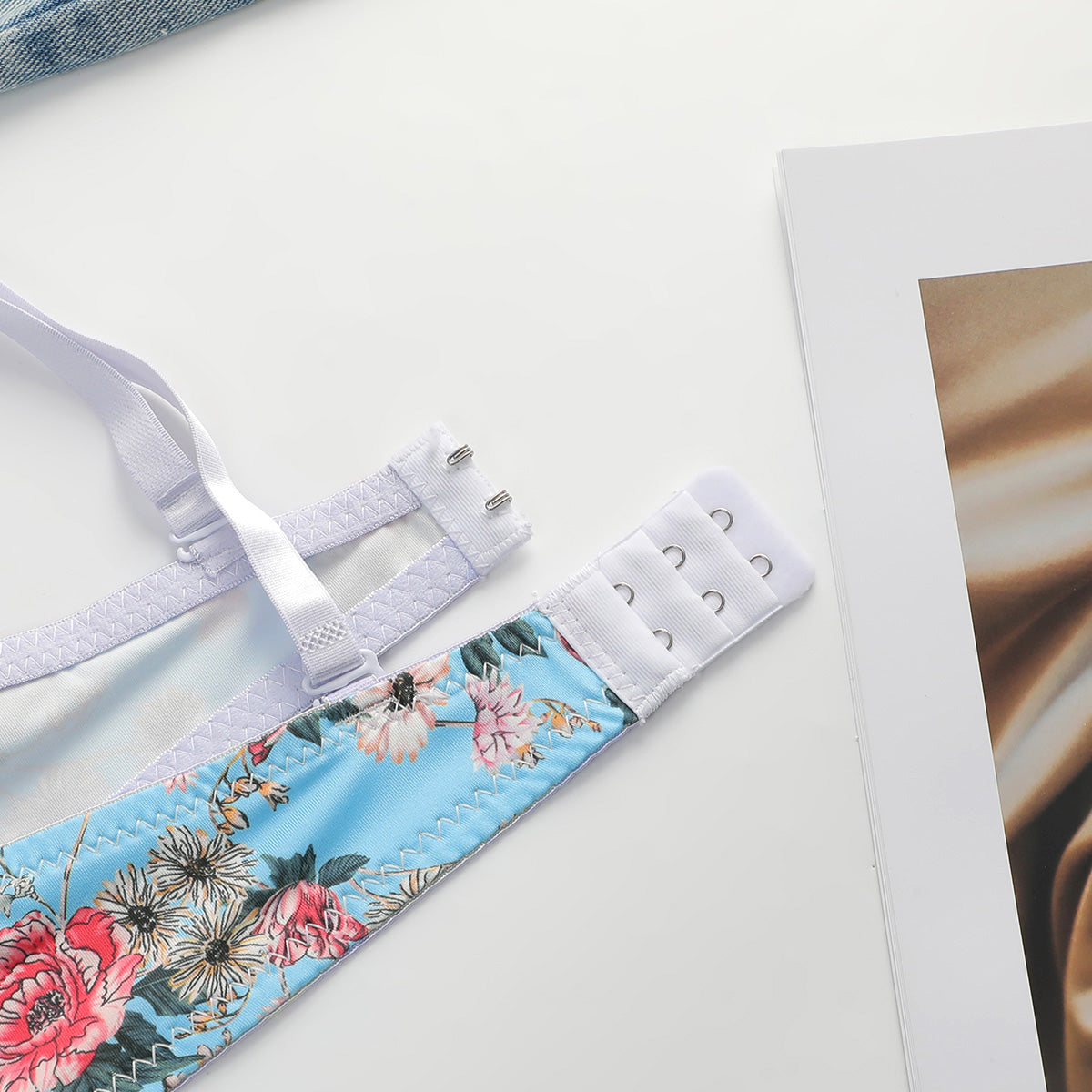 Fashion Flower Underwired Romantic Rose Bra set