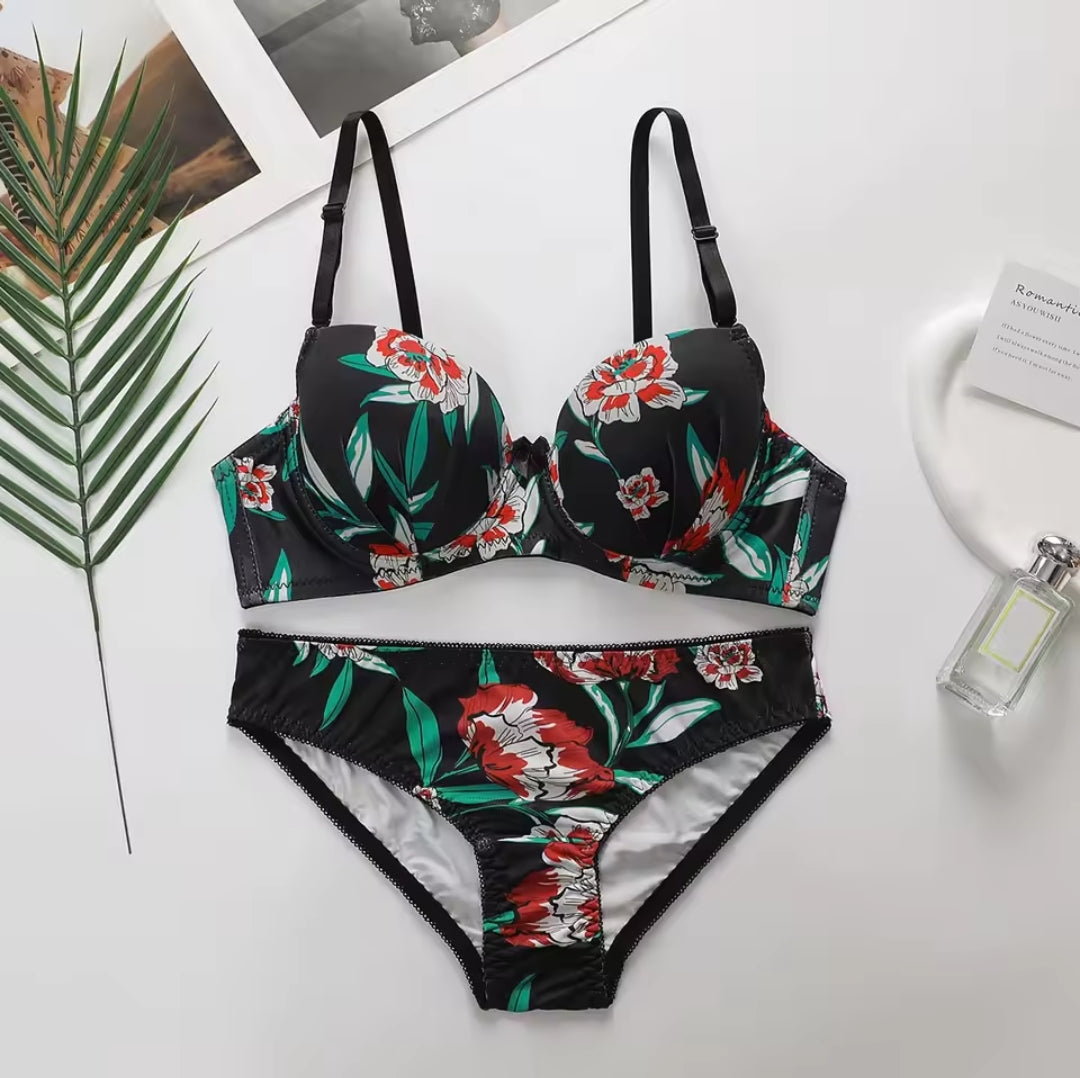 High-quality Multi-color Bra set Beautiful Print Push Up Bra Beach party bikini