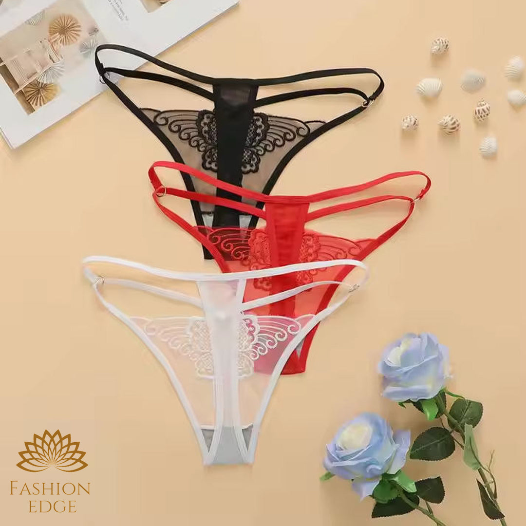Pack of 3 Cut Out Strappy Lace T-Panties
