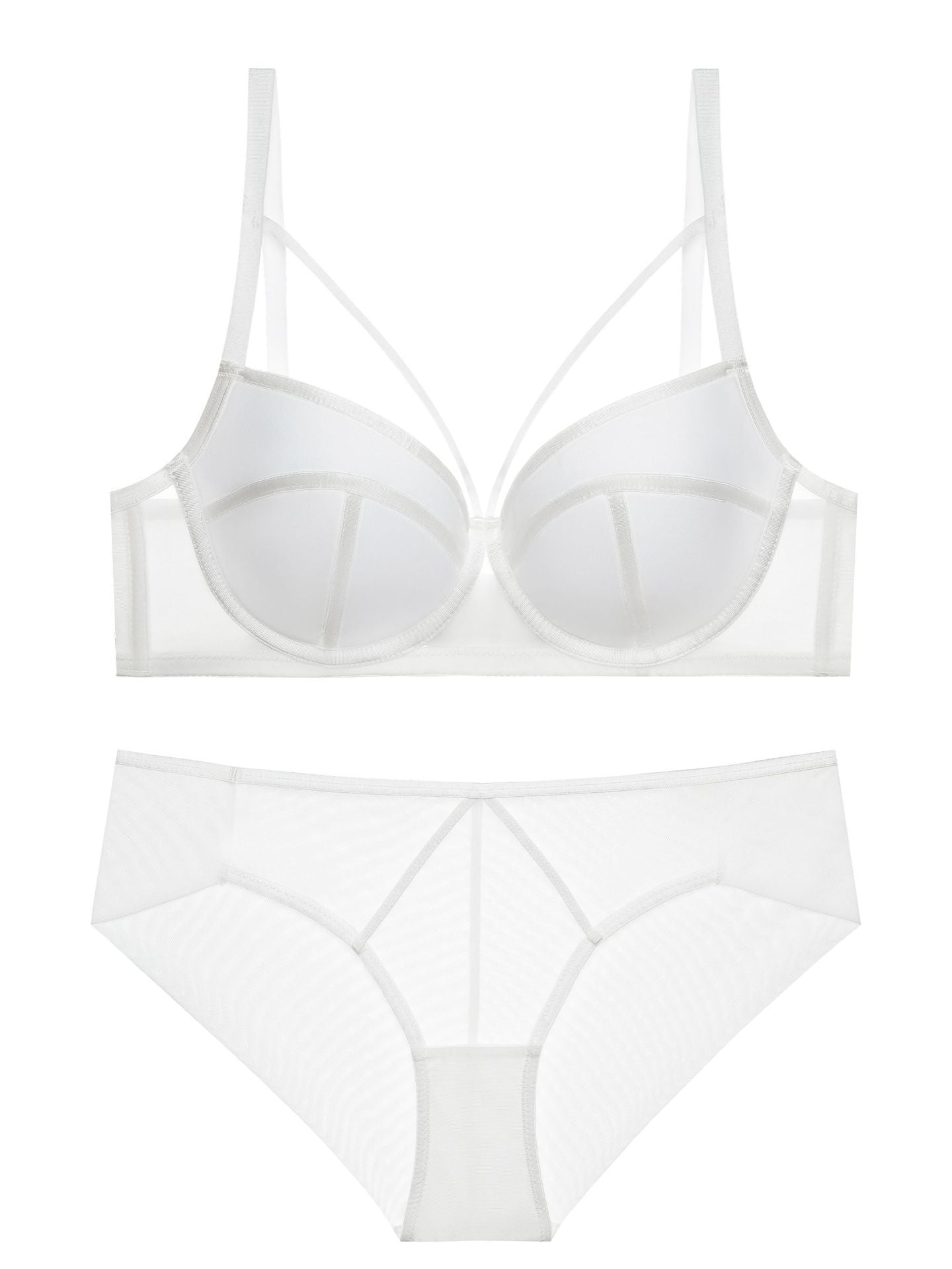 Sexy Bra Set Women's Lace Hollow out Strap Tie Underwire Non Paded