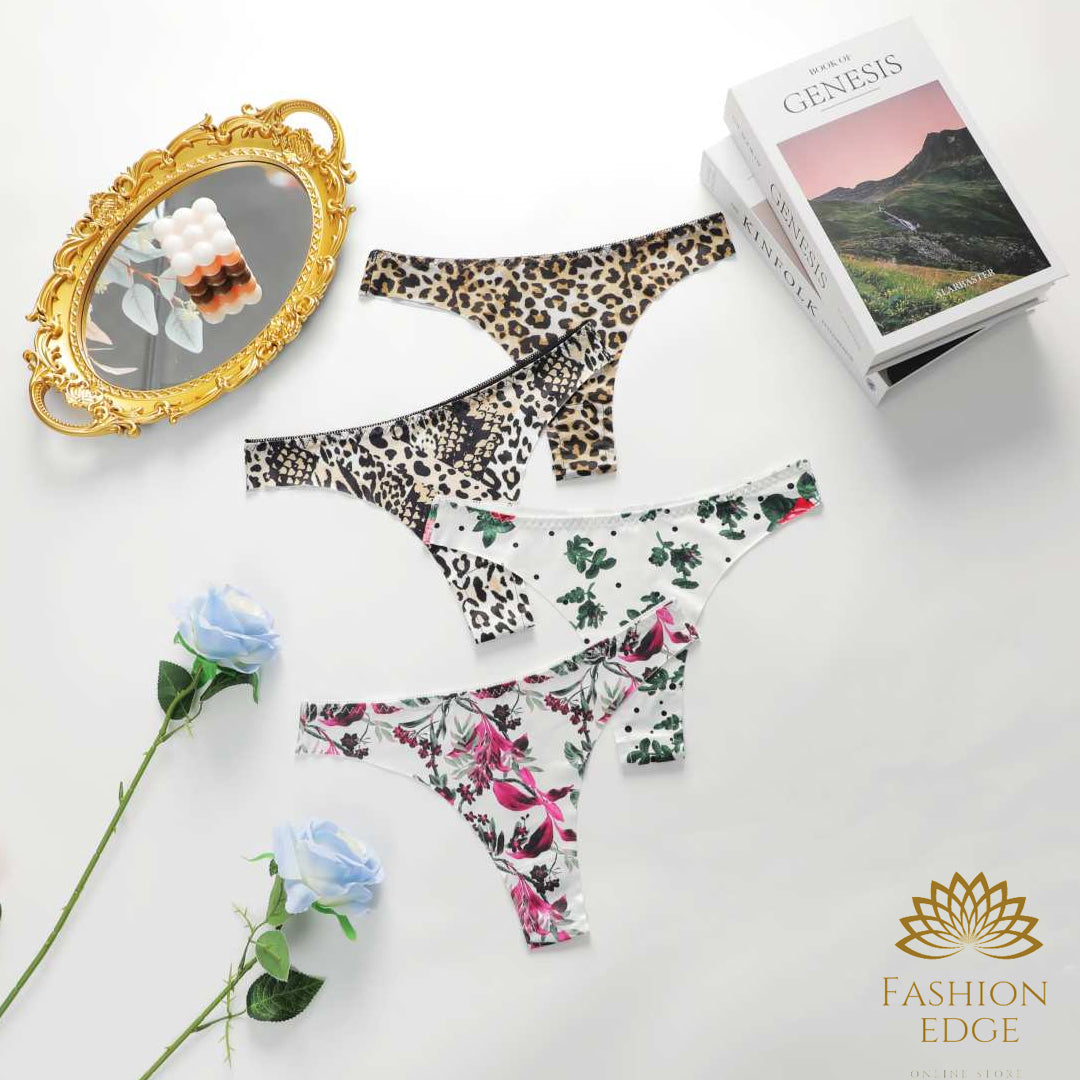 Women's Floral Thongs Pack Of 4