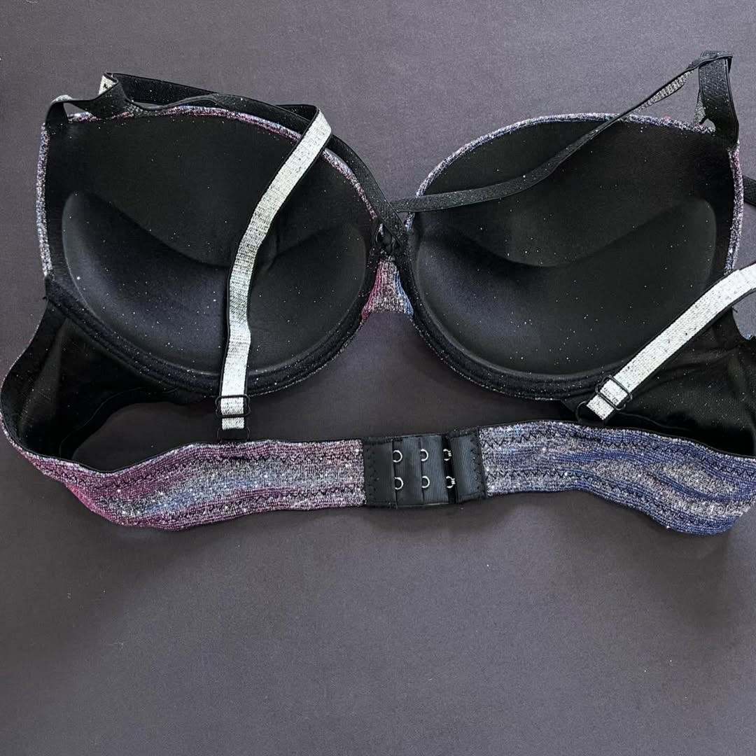 Dazzling and shimmering lingerie set adorned with sparkling glitter.