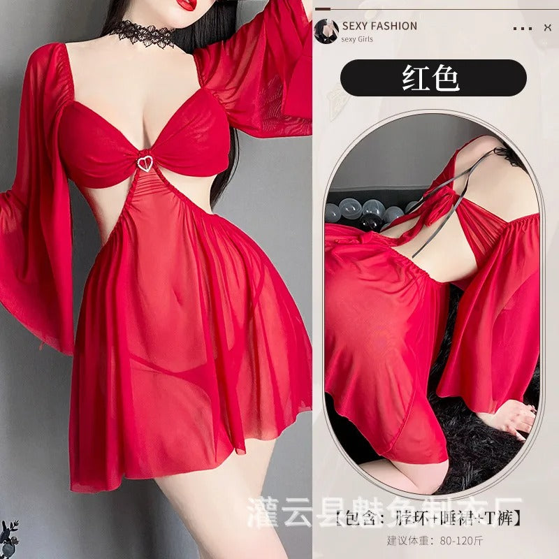 Transparent Elegant Mature Hollow Out Fashion Women's