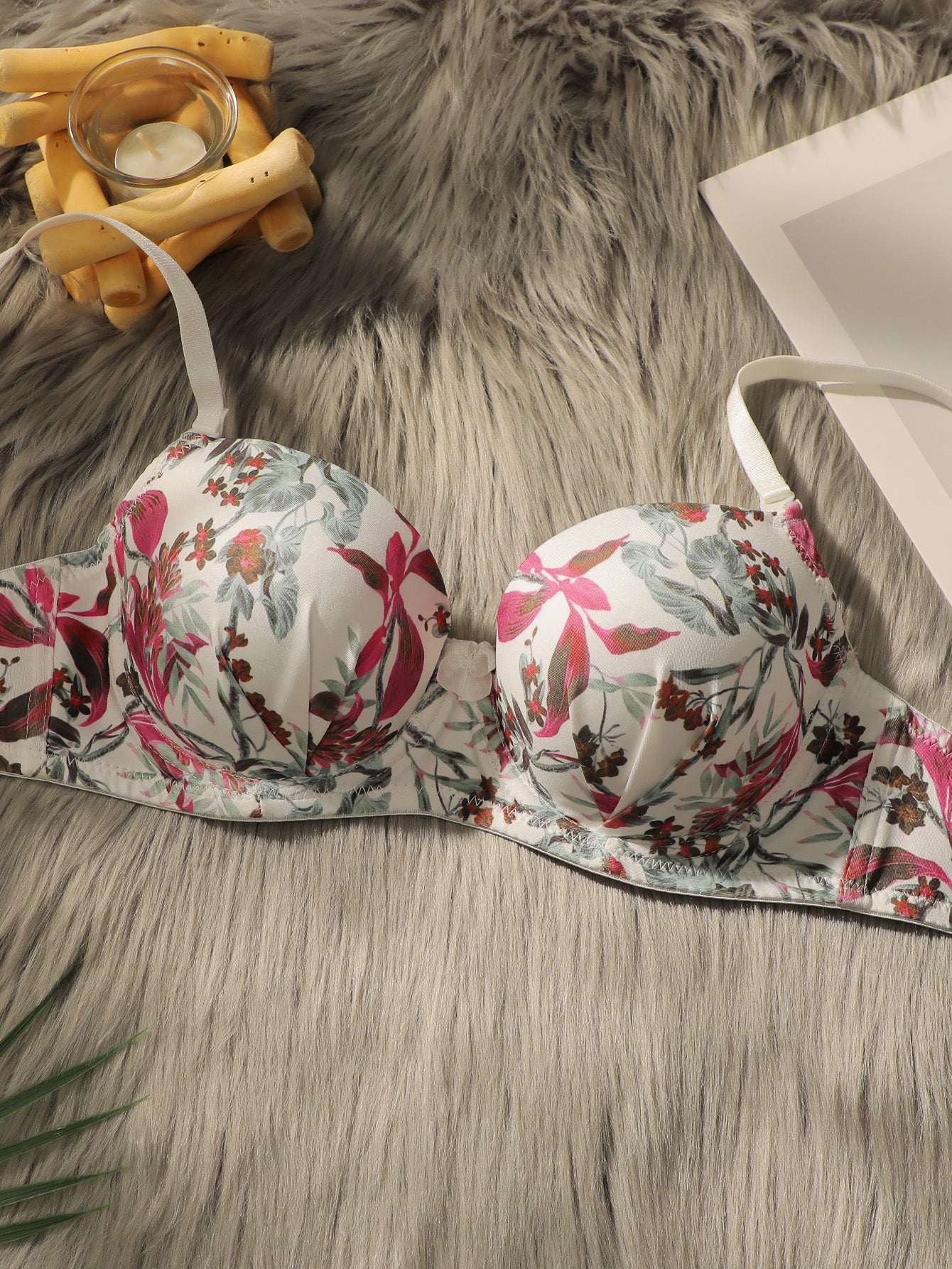 Women's Cute Rinted Pattern Bra set