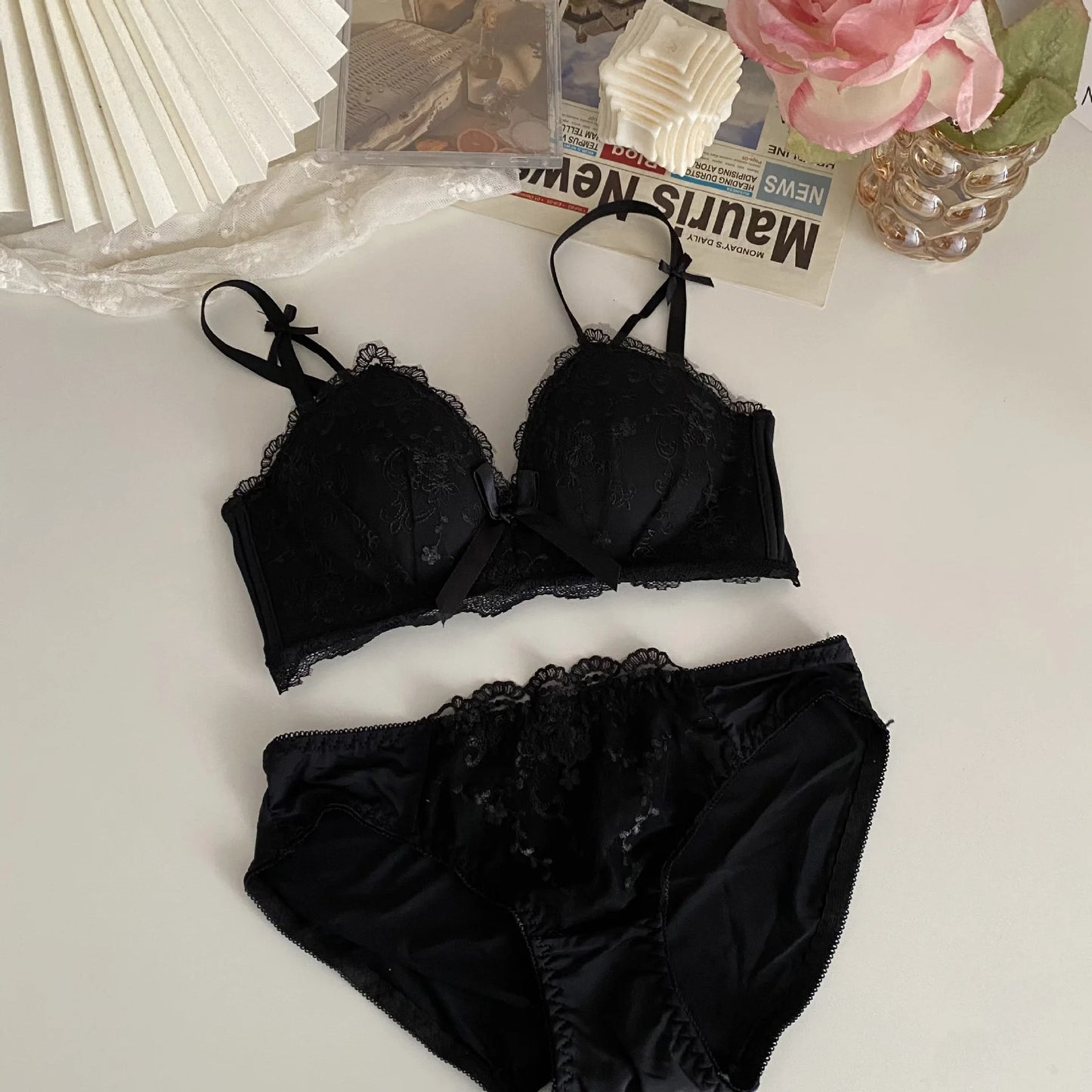 Royal Charm Soft Lace Underwire Bra & Panty Set