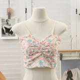 Women's Soft Paded Floral printed Camisole Spaghetti Straps