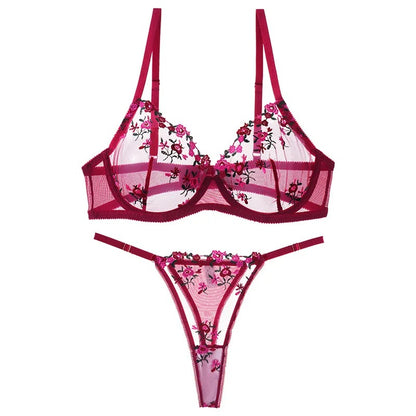 Floral Temptation" See-Through Lace Set