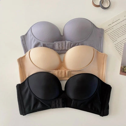 Strapless Paded Push-up Bra Front hook
