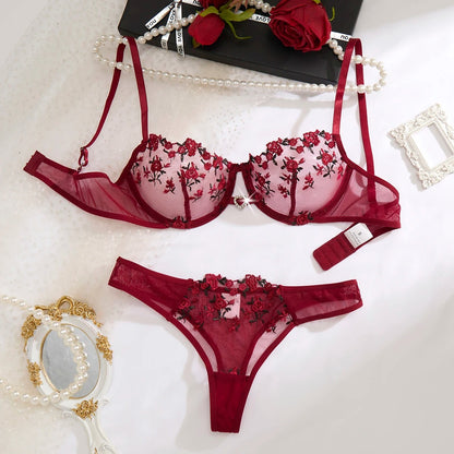 Scarlet Shadow Sheer Floral Lace Set