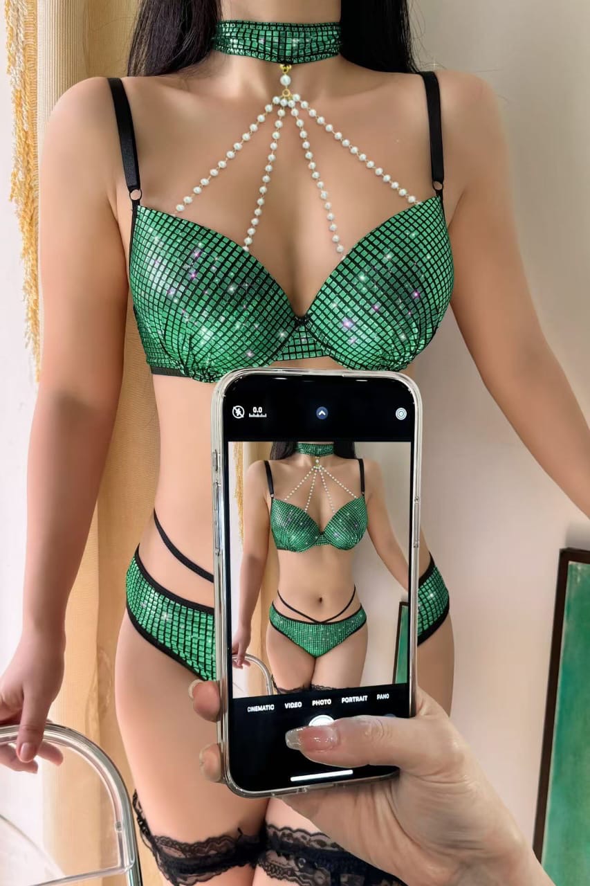 Disco Beads Bra Set