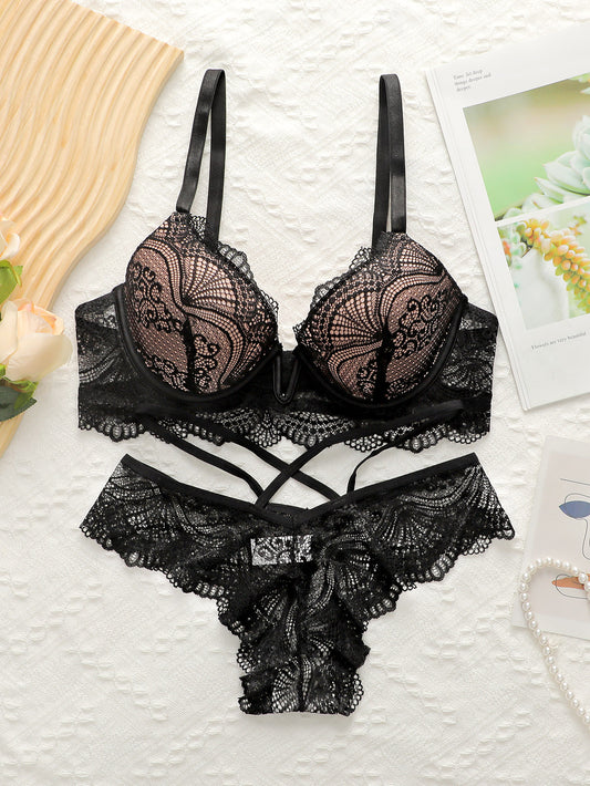 Paded Push-up Wired Sexy Lace Set