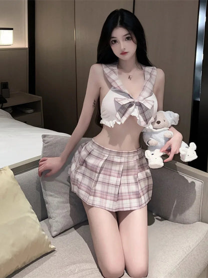 JK uniform tempting blood drops pure desire pajamas belly pocket female sexy passion suit