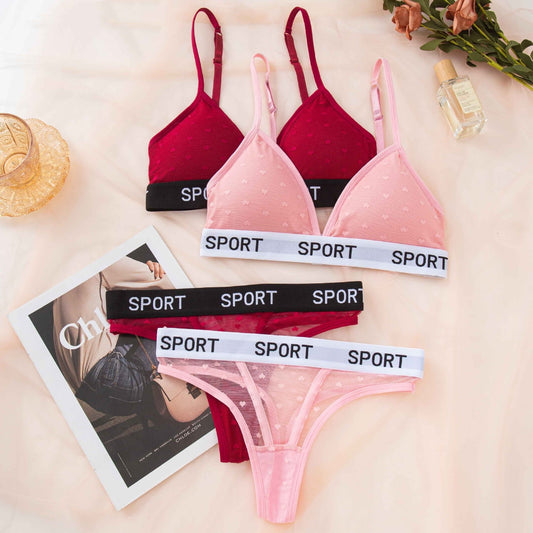 Top Hot selling Sports Bra set with thong panty