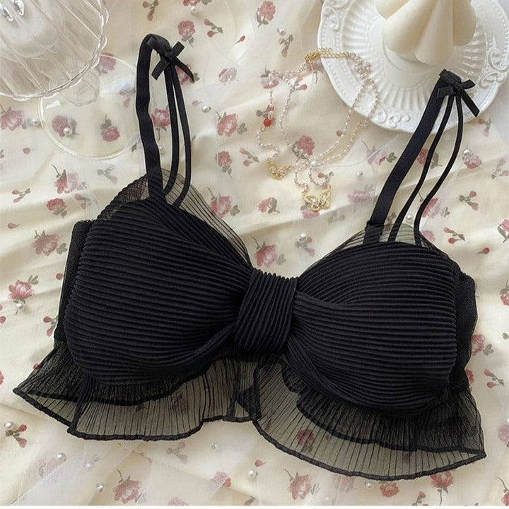 Cute Stylish Bow Style Padded Soft Adjustable Straps Back Closure Bra