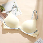 Light Padded Non Wired Sweet Babe Letter Straps T-Shirt Bra