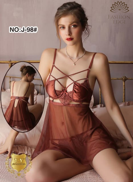 Front Neck Cross 2pcs Lingerie set