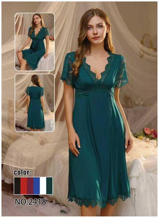 Emerald Lace Dream Nightgown