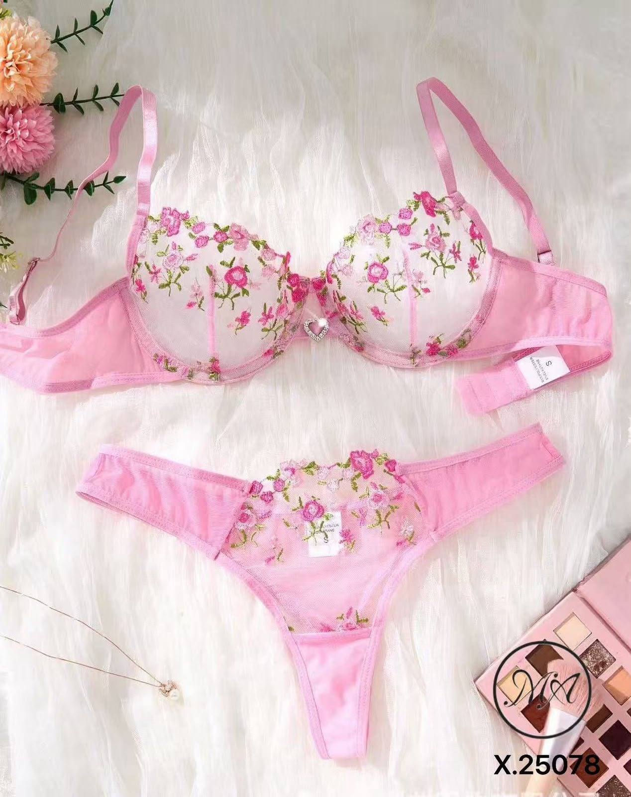 Scarlet Shadow Sheer Floral Lace Set