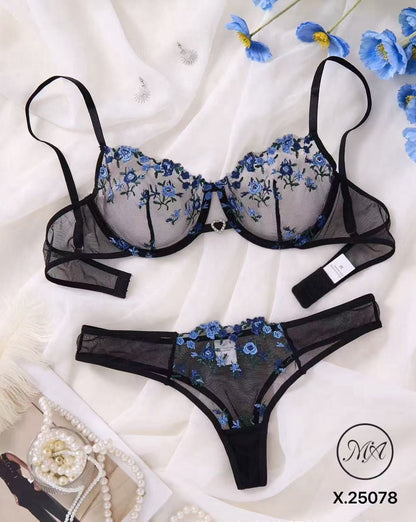Scarlet Shadow Sheer Floral Lace Set