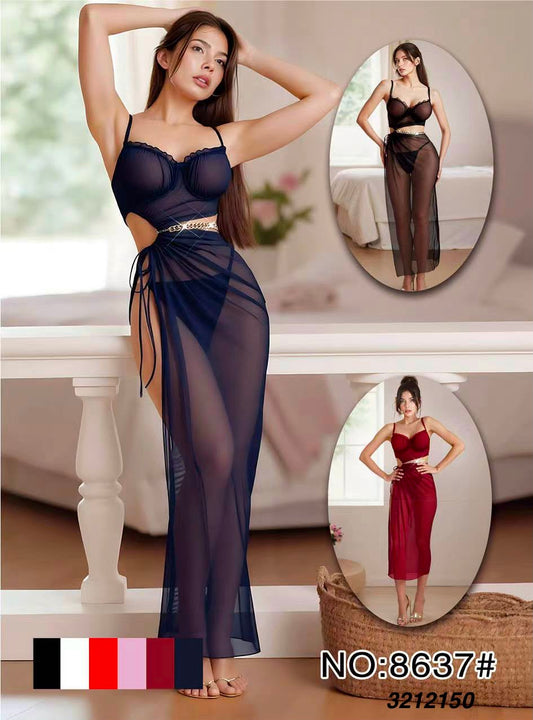Rosette Lace Robe & Gown Set