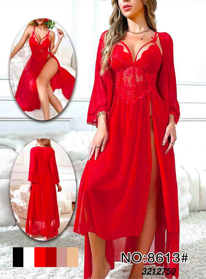 Rosette Lace Robe & Gown Set