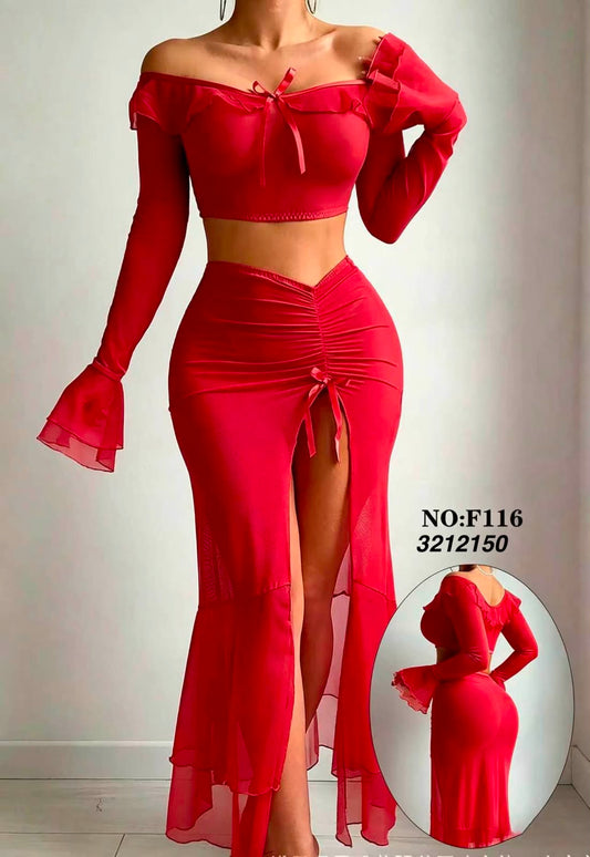 Scarlet Off-Shoulder 3-Piece Set