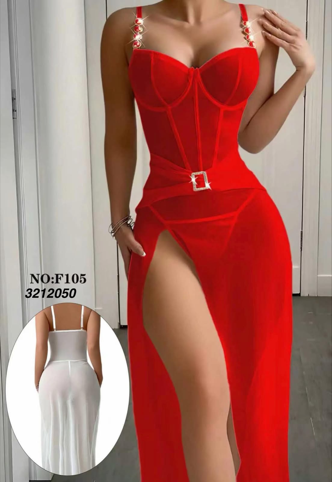 Vega Corset Slit Gown