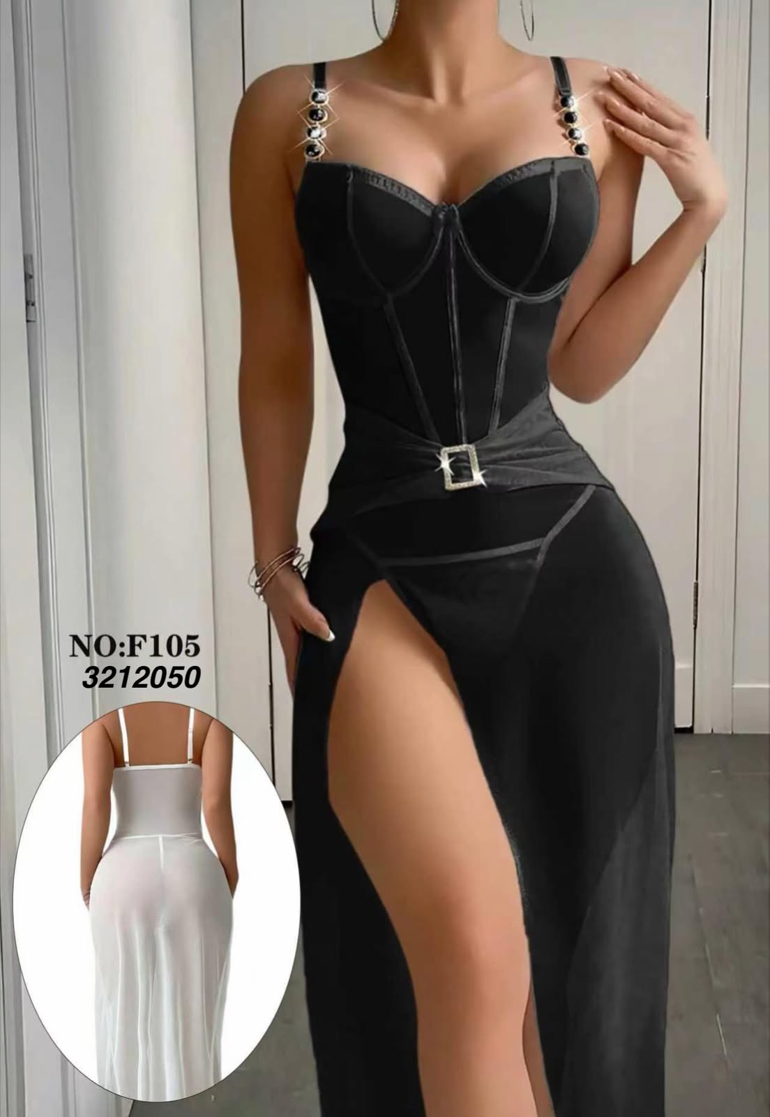 Vega Corset Slit Gown