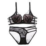 Fancy Push Up Padded Lace Bra And Panty Set Back Closure Seamless Lingerie Set