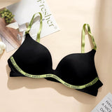 Light Padded Non Wired Sweet Babe Letter Straps T-Shirt Bra