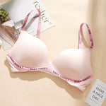 Light Padded Non Wired Sweet Babe Letter Straps T-Shirt Bra