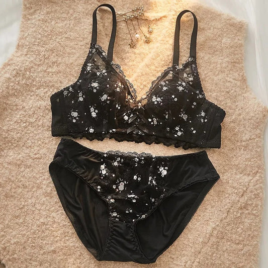 Graceful Allure Luxury Lace Bra & Bikini Brief Set