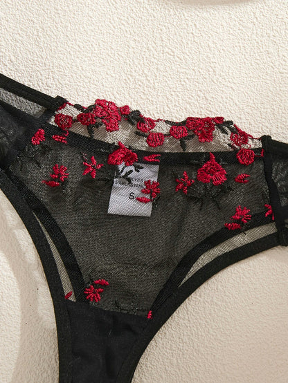 Scarlet Shadow Sheer Floral Lace Set
