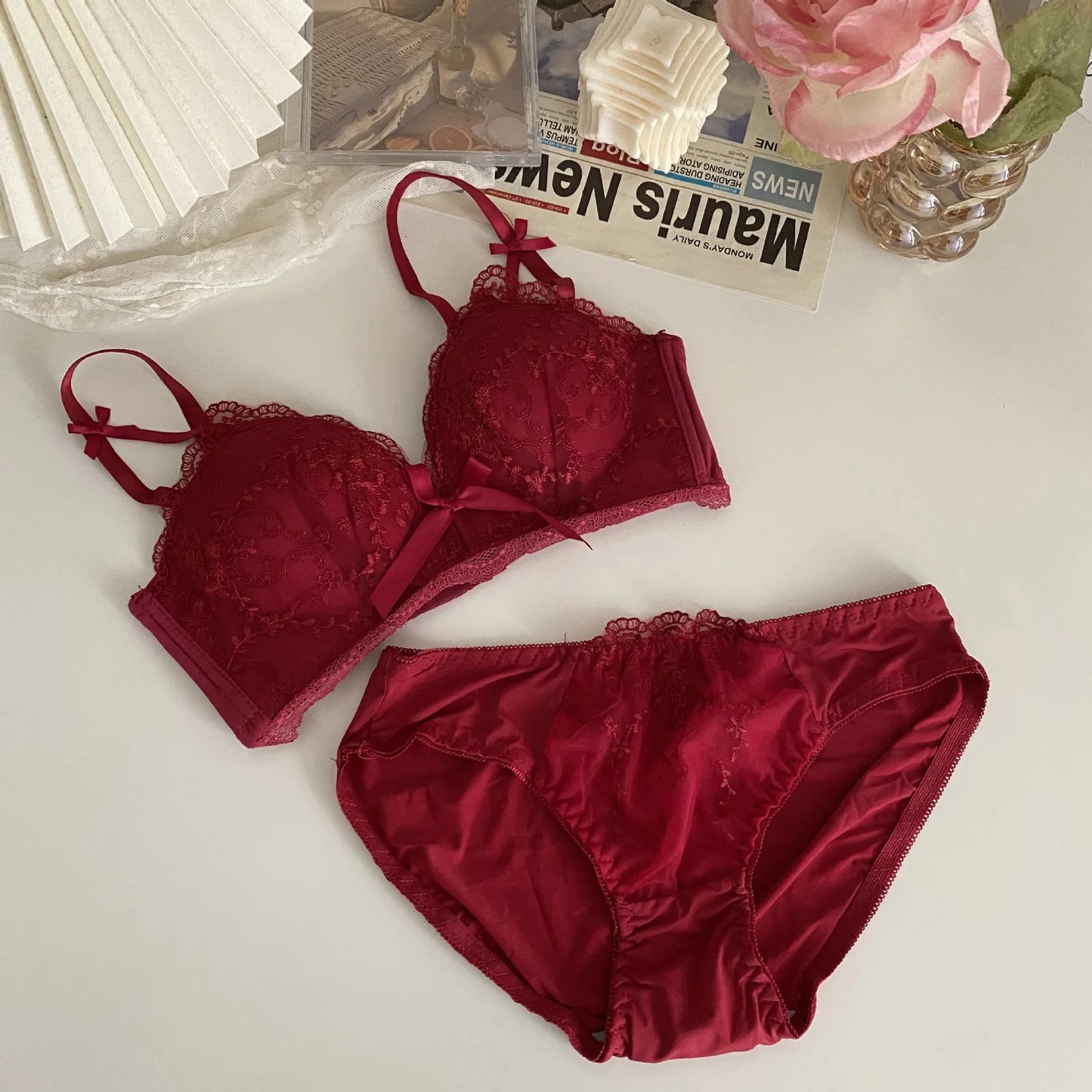Royal Charm Soft Lace Underwire Bra & Panty Set