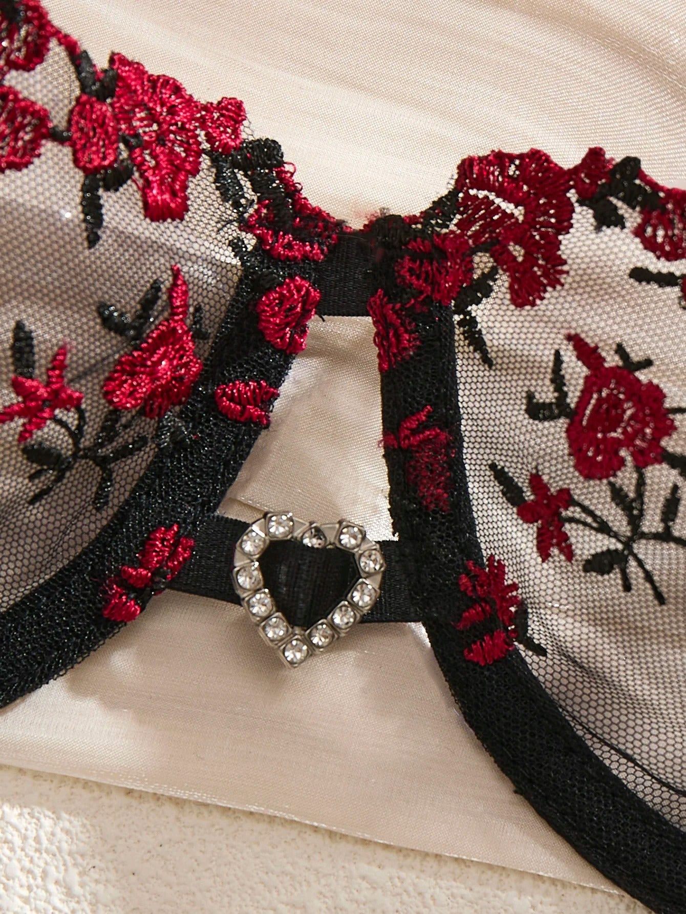Scarlet Shadow Sheer Floral Lace Set