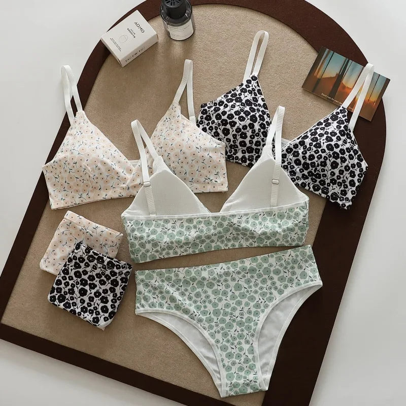 Ladies Imported Printed Bra Set