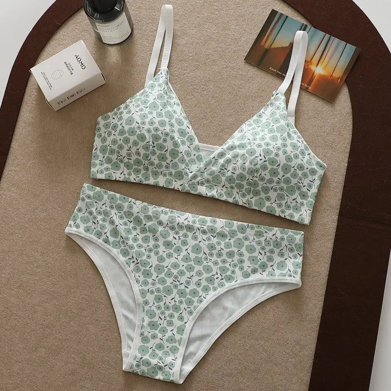 Ladies Imported Printed Bra Set