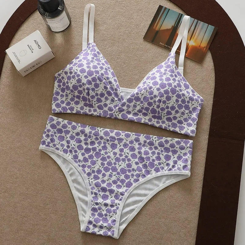 Ladies Imported Printed Bra Set