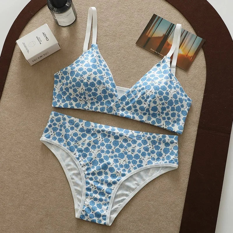 Ladies Imported Printed Bra Set