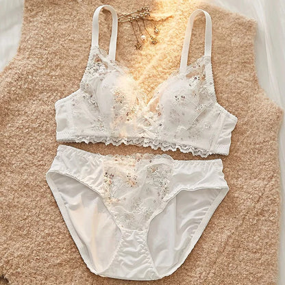 Graceful Allure Luxury Lace Bra & Bikini Brief Set