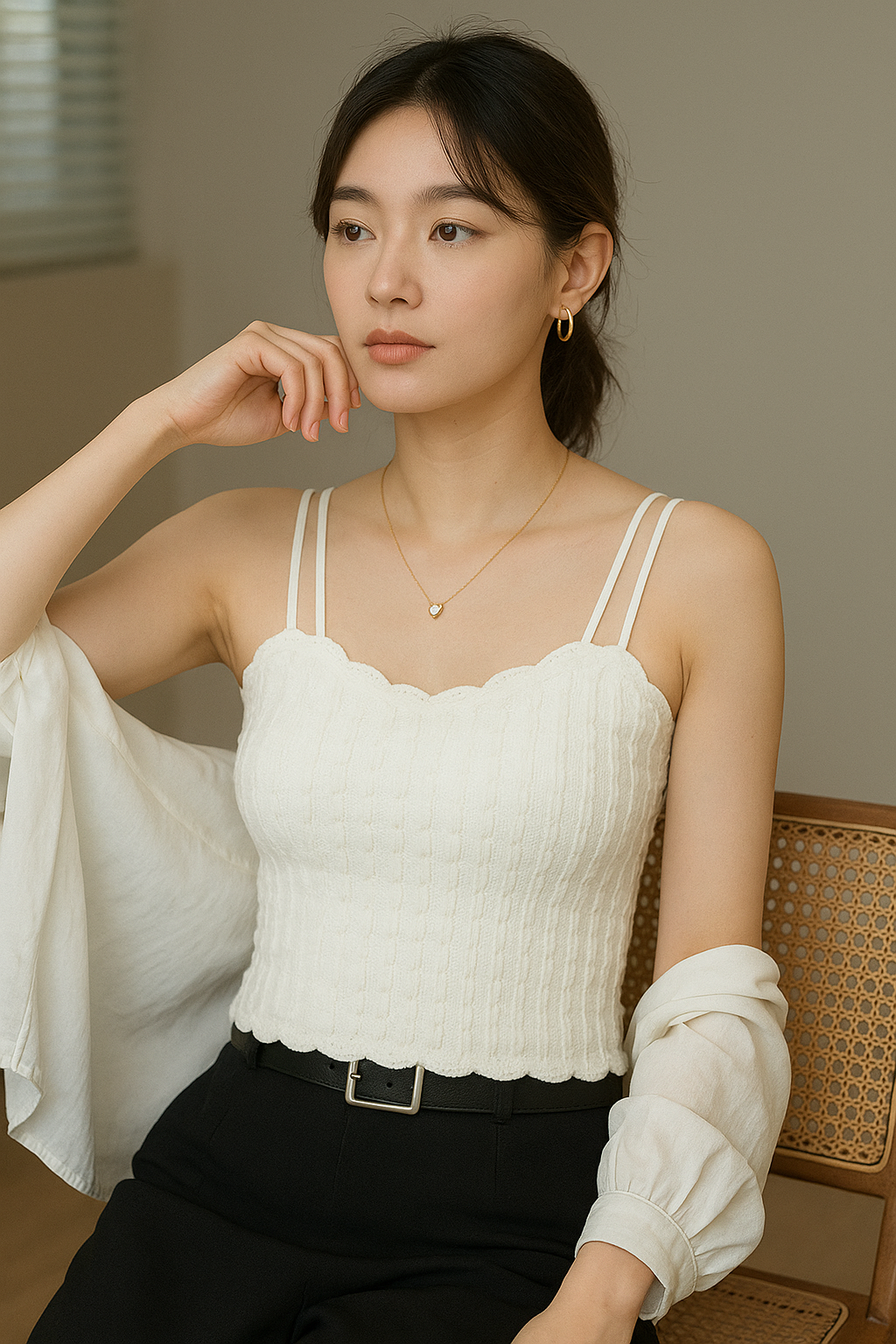 Elegant Spaghetti Straps Corest Crop top