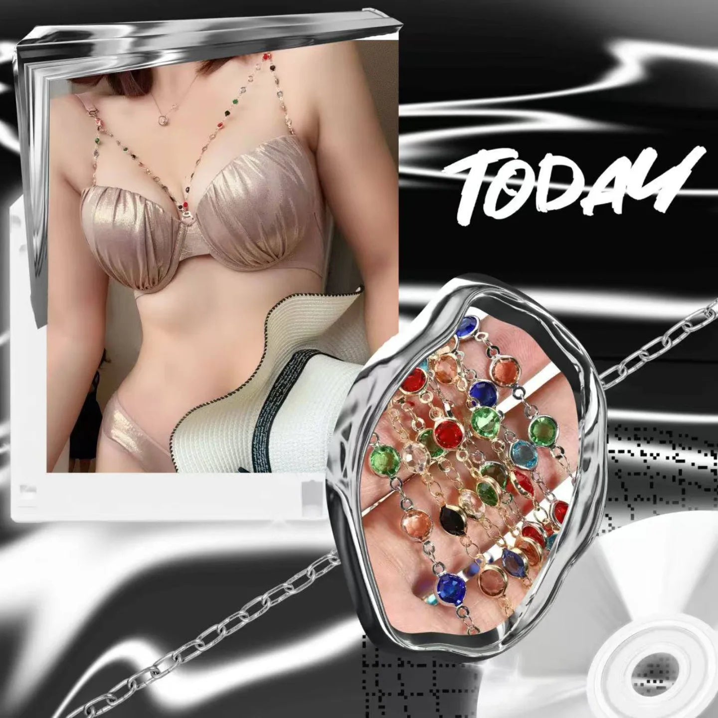 Sparkle Beads Elegance Bra Set – Removable Straps