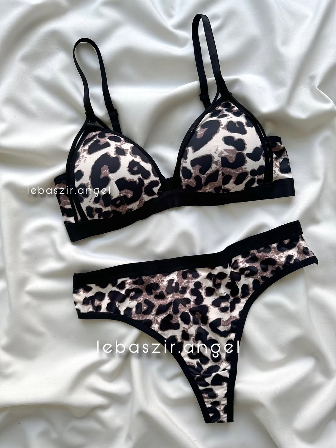 Padded Push-up Leopard Print Bra set