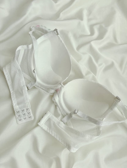 Premium Soft Mesh Floral Embroidered Bra & Panty Set
